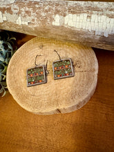 Load image into Gallery viewer, Bookcase Version 3 Drop Earrings, laser engraved, hand painted, wood earrings, nickel free
