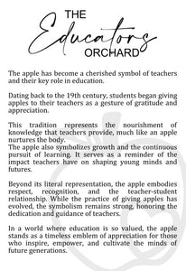 Educator Orchard Apple Ornament, Teacher Gift, Tree Ornament, Car Charm