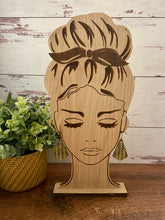 Load image into Gallery viewer, Fun style vine engraved wood earrings, dangle earrings