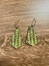 Load image into Gallery viewer, Fun style vine engraved wood earrings, dangle earrings