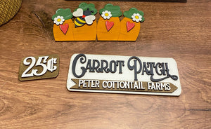 Carrot Patch Insert for Interchangeable 12 Inch Vintage Truck (Base Sold Separately)
