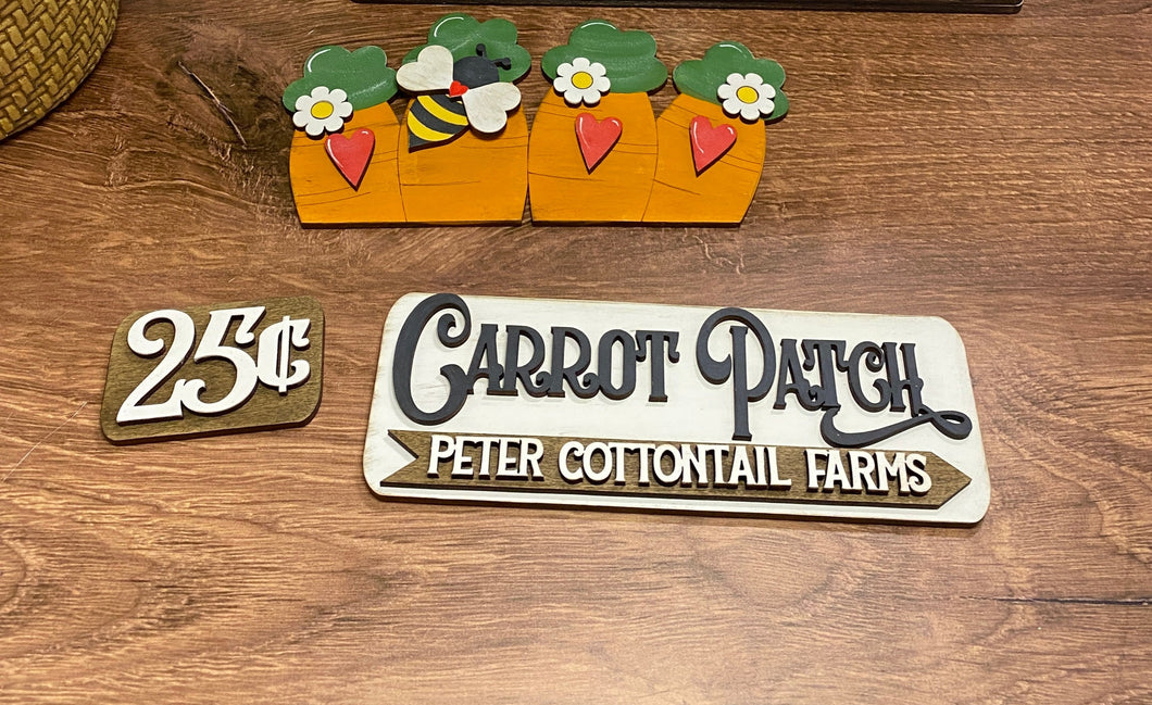 Carrot Patch Insert for Interchangeable 12 Inch Vintage Truck (Base Sold Separately)