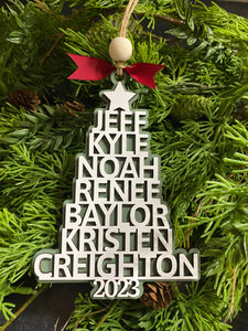 Personalized Family Tree Ornament, Name Ornament, Personalized Gift