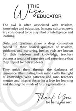 Load image into Gallery viewer, Wise Educator Owl Ornament, Teacher Gift, Tree Ornament, Car Charm