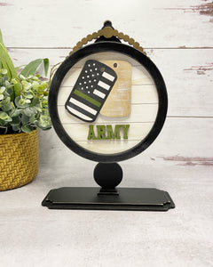 Tabletop Interchangeable Stand Military and Service Inserts Only, Home, Farmhouse, Military, Seasonal Decor