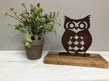 Load image into Gallery viewer, Farmhouse Decor - Owl - Metal Decor - Shelf Sitter
