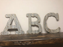 Load image into Gallery viewer, 10 inch Corrugated Alphabet & Numbers, Old Barn Tin, Metal Decor, Farmhouse Decor, Wall Decor, Gallery Wall