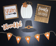 Load image into Gallery viewer, Thanksgiving Tiered Tray set, fall decor, tiered tray decor, pumpkin