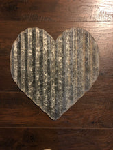 Load image into Gallery viewer, Corrugated metal heart (10” - Spring Decor - Valentine decor- Heart
