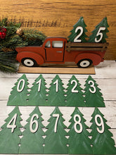 Load image into Gallery viewer, Vintage Truck Christmas Countdown- red truck - interchangeable countdown - farmhouse Christmas