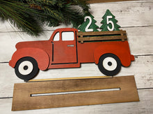 Load image into Gallery viewer, Vintage Truck Christmas Countdown- red truck - interchangeable countdown - farmhouse Christmas