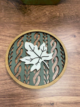 Load image into Gallery viewer, Round Leaf with sweater background fall tiered tray sign, fall sign, tiered tray decor