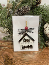 Load image into Gallery viewer, Christmas houses ornament - Christmas decor - Ornament- tiered tray decor - address ornament - new home ornament