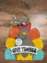 Load image into Gallery viewer, Give Thanks Turkey Door Hanger, Seasonal Door Hanger, Fall Decor