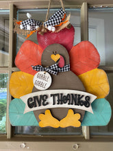 Load image into Gallery viewer, Give Thanks Turkey Door Hanger, Seasonal Door Hanger, Fall Decor