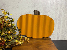 Load image into Gallery viewer, 12 inch corrugated Pumpkin, fall decor, rustic fall decorations