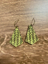 Load image into Gallery viewer, Fun style vine engraved wood earrings, dangle earrings