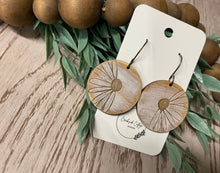Load image into Gallery viewer, Laser Engraved Round Daisy Earrings, Handmade Wooden Flower Jewelry, Boho Chic Spring Accessories, Gift for Her