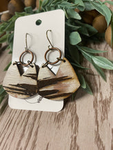 Load image into Gallery viewer, Distressed Abstract Paint Engraved Earrings - Unique Handmade Wood Jewelry - Boho Chic Statement Accessories