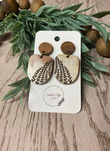 Load image into Gallery viewer, Distressed Wood Engraved 3 Vine Earrings - Handmade Boho Jewelry - Unique Nature-Inspired Accessories
