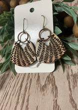 Load image into Gallery viewer, Distressed Wood Engraved 3 Vine Earrings - Handmade Boho Jewelry - Unique Nature-Inspired Accessories