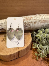 Load image into Gallery viewer, Droopy Floral Bunch Drop Earrings, laser engraved, handpainted, wood earrings, nickel free