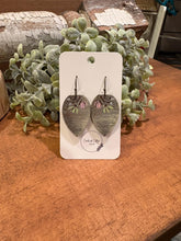 Load image into Gallery viewer, Droopy Floral Bunch Drop Earrings, laser engraved, handpainted, wood earrings, nickel free