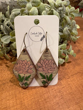 Load image into Gallery viewer, Pink Floral Drop Earrings, Floral Earrings