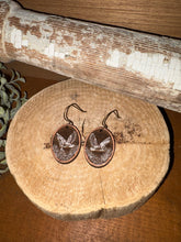Load image into Gallery viewer, Owl Reverse Engrave Drop Earrings, laser engraved, hand painted, wood earrings, nickel free