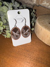 Load image into Gallery viewer, Owl Reverse Engrave Drop Earrings, laser engraved, hand painted, wood earrings, nickel free