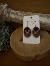 Load image into Gallery viewer, Owl Reverse Engrave Drop Earrings, laser engraved, hand painted, wood earrings, nickel free