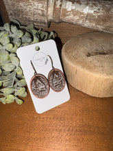 Load image into Gallery viewer, Cardinal Reverse Engrave Drop Earrings, laser engraved, hand painted, wood earrings, nickel free