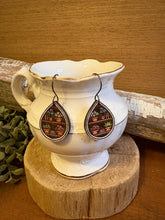 Load image into Gallery viewer, Bookcase Version 1 Drop Earrings, laser engraved, hand painted, wood earrings, nickel free