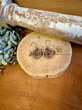 Load image into Gallery viewer, Bookcase Version 1 Drop Earrings, laser engraved, hand painted, wood earrings, nickel free