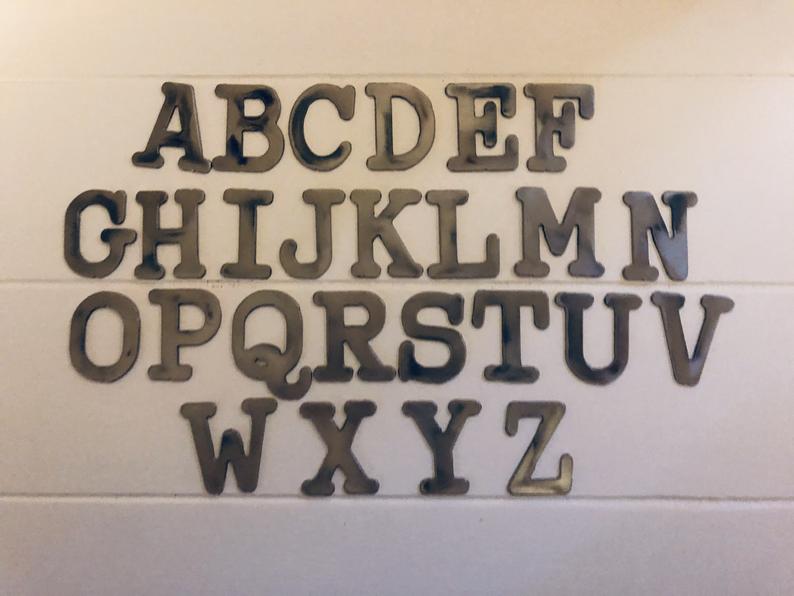 2 inch Metal Letters/Numbers Typewriter Font