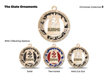 Load image into Gallery viewer, State Ornament - Wood USA Ornament - Christmas Ornament - Alabama Ornament
