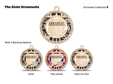Load image into Gallery viewer, State Ornament - Wood USA Ornament - Christmas Ornament - Arkansas Ornament