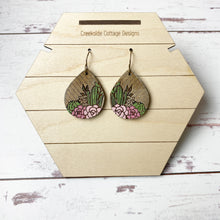 Load image into Gallery viewer, Boho Cactus Flower Drop Earrings - Pink