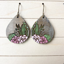 Load image into Gallery viewer, Boho Cactus Flower Drop Earrings - Pink