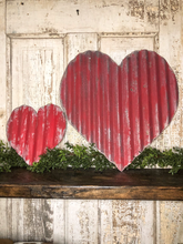 Load image into Gallery viewer, Corrugated metal heart (8”)- Spring Decor - Valentine decor- Heart