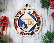 Load image into Gallery viewer, State Ornament - Wood USA Ornament - Christmas Ornament - Washington DC Ornament