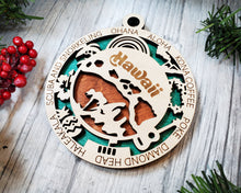Load image into Gallery viewer, State Ornament - Wood USA Ornament - Christmas Ornament - Hawaii Ornament
