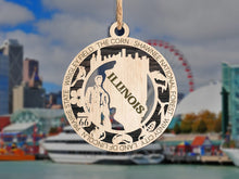 Load image into Gallery viewer, State Ornament - Wood USA Ornament - Christmas Ornament - Illinois Ornament