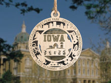 Load image into Gallery viewer, State Ornament - Wood USA Ornament - Christmas Ornament - Iowa Ornament