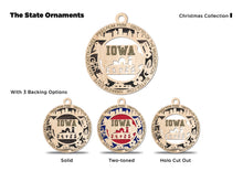 Load image into Gallery viewer, State Ornament - Wood USA Ornament - Christmas Ornament - Iowa Ornament