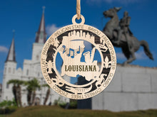 Load image into Gallery viewer, State Ornament - Wood USA Ornament - Christmas Ornament - Louisiana Ornament