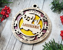 Load image into Gallery viewer, State Ornament - Wood USA Ornament - Christmas Ornament - Louisiana Ornament