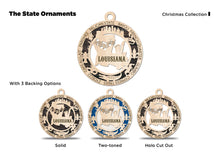 Load image into Gallery viewer, State Ornament - Wood USA Ornament - Christmas Ornament - Louisiana Ornament