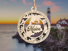 Load image into Gallery viewer, State Ornament - Wood USA Ornament - Christmas Ornament - Maine Ornament