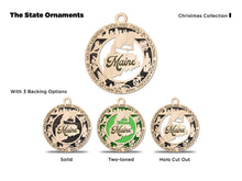 Load image into Gallery viewer, State Ornament - Wood USA Ornament - Christmas Ornament - Maine Ornament